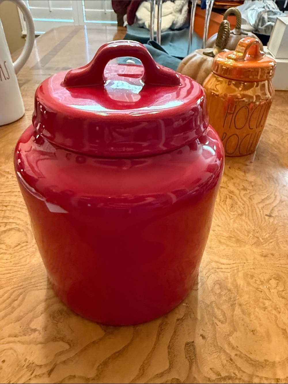 Rae Dunn Red 'SANTA BABY' Ceramic Canister - Picture 4 of 5